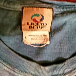 VTG Liquid Blue Pink Floyd Tie die Tee Men's Lg